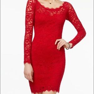 Red Lace Sheath Dress. Used once. Sz M.